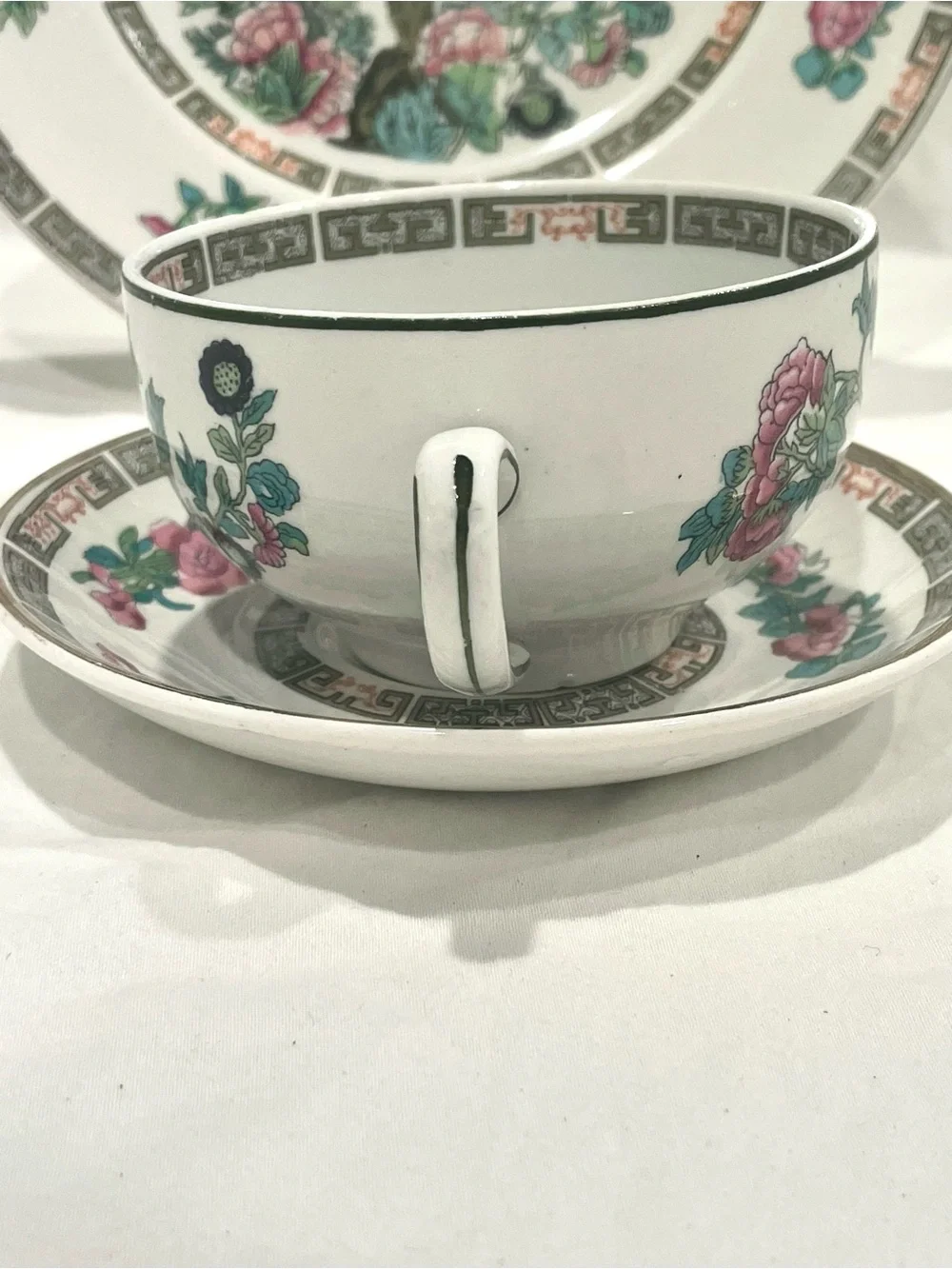 John Maddock & Sons “Indian Tree” Fine China Place Setting | Plate, Cup & Saucer